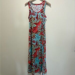 Soft Surroundings Sleeveless Floral Maxi Dress